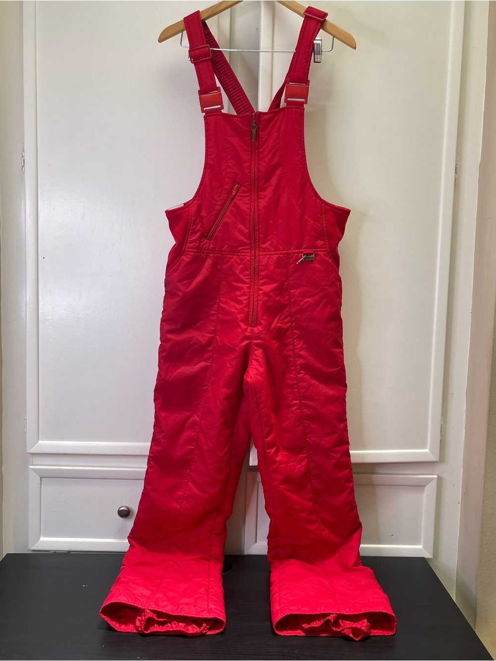 VTG OSSI Skiwear Men’s L Red Snow Bib Overalls Ski Pants Neon Retro 80s 90s
